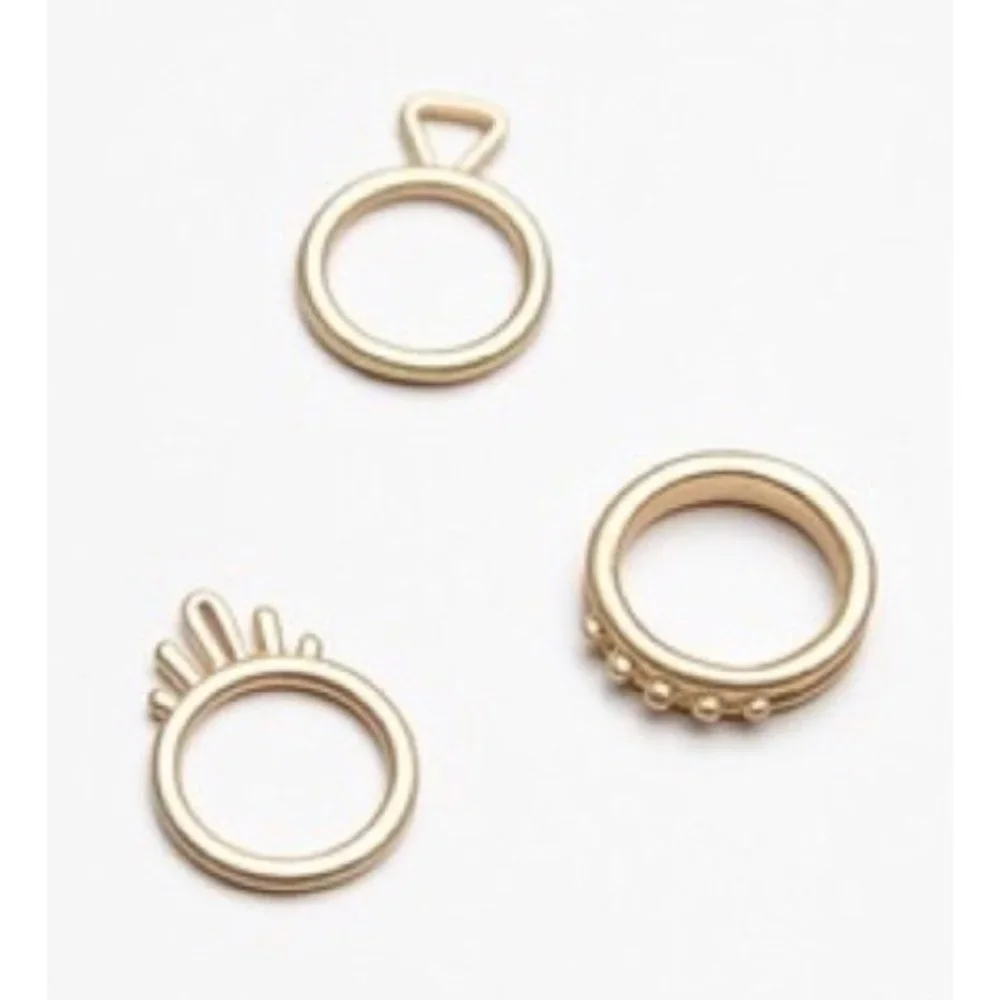 Free People Women's Temple Gold Stacking Rings Boho Jewelry 3 Ring Set - Picture 1 of 3